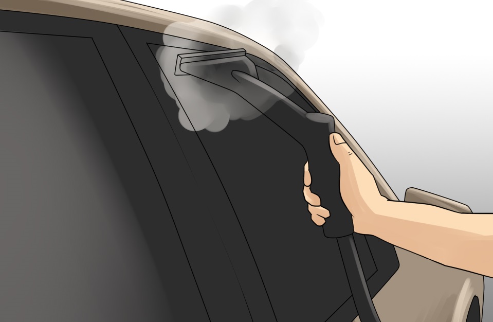 توشویی با بخار – تمیز کردن پنجره اتومبیل